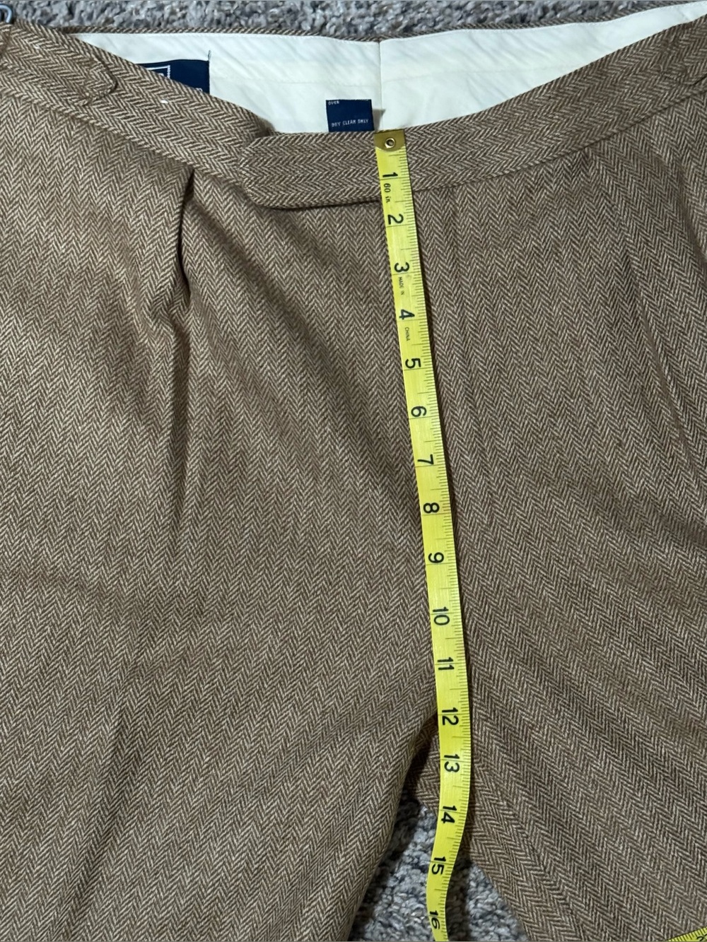 Polo Ralph Lauren Wool Blend Herringbone Pleated Cuff Classic Dress Pants  34x31 - Picture 15 of 16